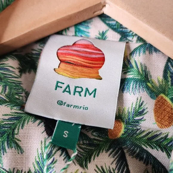 Farm Rio Toucans Tropical Linen Blazer Jumper Womens Small Summer Beach vacation - Picture 7 of 15